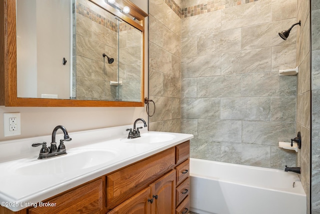 948 Samuel St, Louisville, KY 40204 - full bathroom with double vanity and shower / bath combination