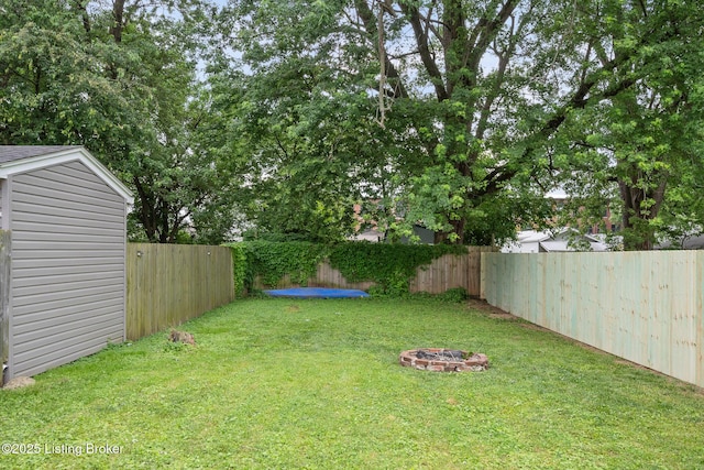 948 Samuel St, Louisville, KY 40204 - fenced backyard featuring an outdoor fire pit