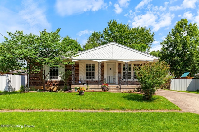 105 Daryl Ct, Louisville, KY 40214 - bungalow-style home with covered porch, brick siding, and driveway