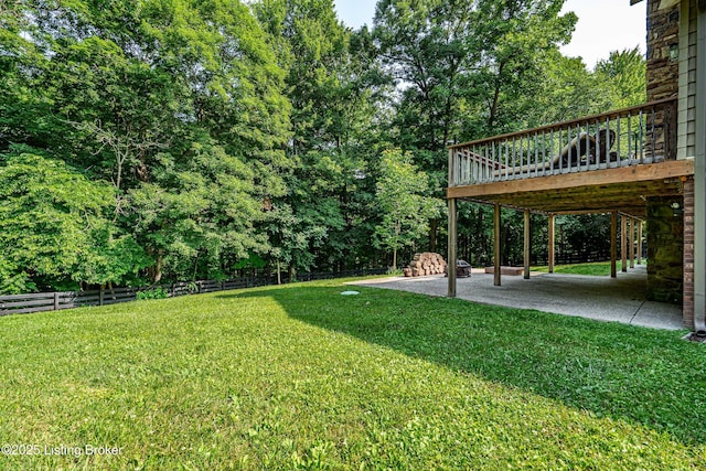 2918 Spickert Knob Rd, Floyds Knobs, IN 47119 - view of yard with a patio and a wooden deck