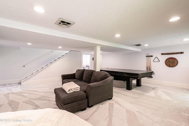 2918 Spickert Knob Rd, Floyds Knobs, IN 47119 - game room with light carpet, recessed lighting, and billiards table