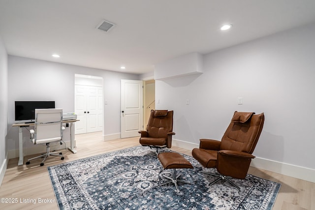 2918 Spickert Knob Rd, Floyds Knobs, IN 47119 - office with light wood finished floors and recessed lighting