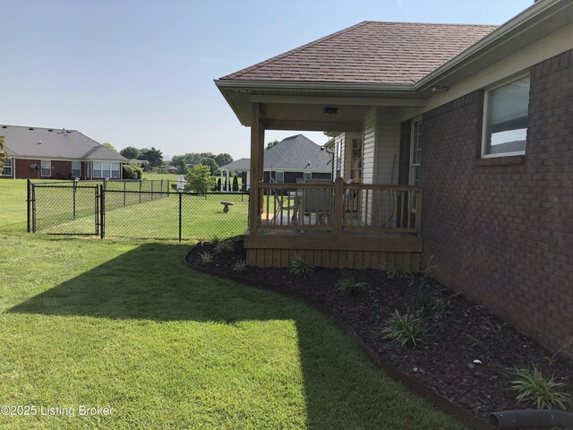 149 Wood Gate Dr, Mt Washington, KY 40047 - view of yard featuring a gate and a wooden deck