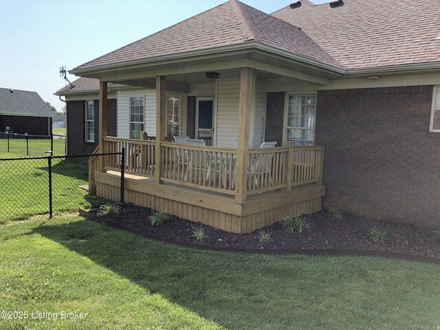 149 Wood Gate Dr, Mt Washington, KY 40047 - view of property exterior featuring a shingled roof, brick siding, and a porch