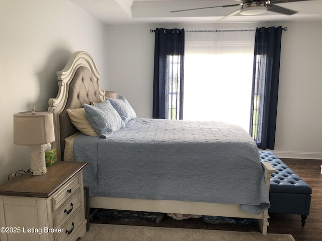 149 Wood Gate Dr, Mt Washington, KY 40047 - bedroom with dark wood-style flooring and a ceiling fan