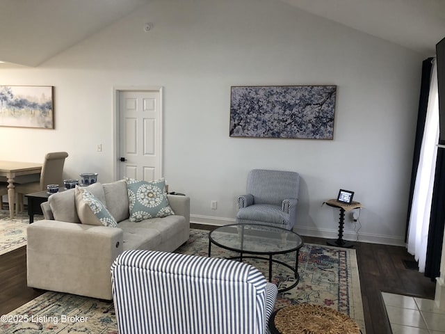 149 Wood Gate Dr, Mt Washington, KY 40047 - living area featuring lofted ceiling and wood finished floors