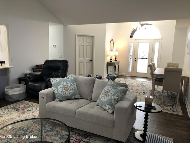 149 Wood Gate Dr, Mt Washington, KY 40047 - living room with wood finished floors and vaulted ceiling