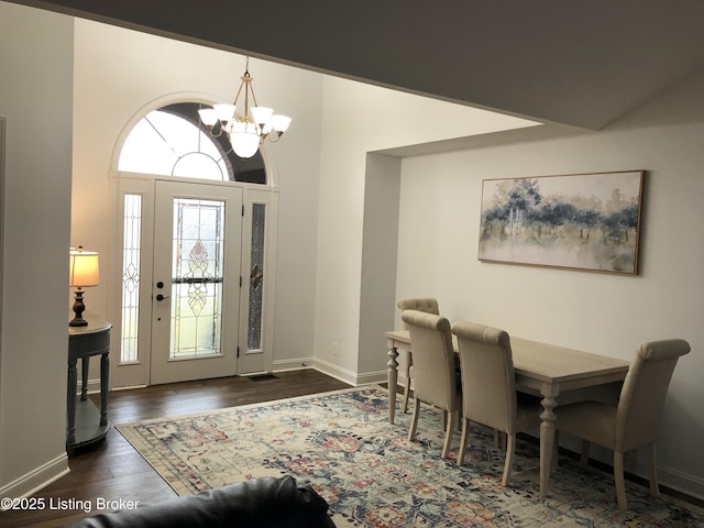 149 Wood Gate Dr, Mt Washington, KY 40047 - foyer featuring a chandelier and wood finished floors