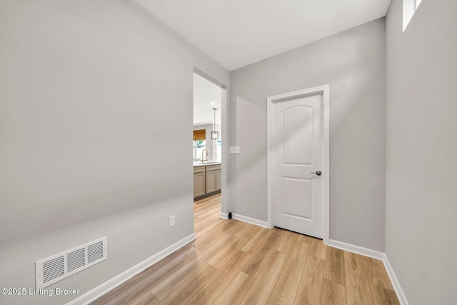 19136 Catalpa Fields Pl, Louisville, KY 40023 - empty room with light wood-style flooring and a sink