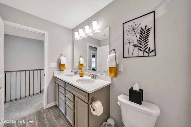 19136 Catalpa Fields Pl, Louisville, KY 40023 - full bath with double vanity and wood finished floors