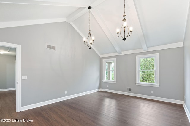 3627 E Locust Cir, Prospect, KY 40059 - empty room featuring a chandelier and dark wood-style flooring