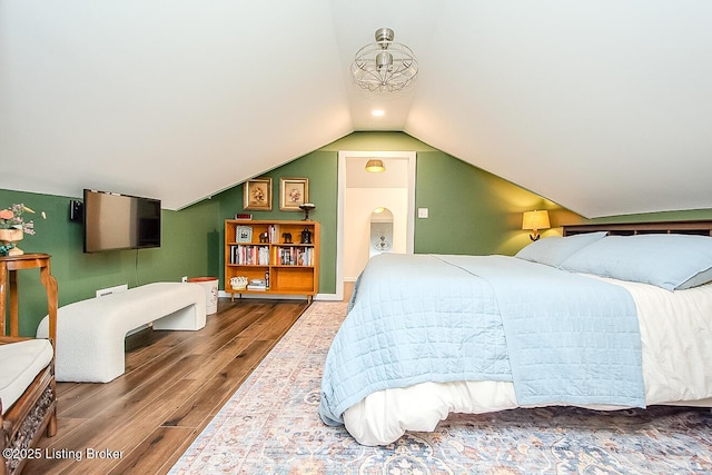 114 S Crestmoor Ave, Louisville, KY 40206 - bedroom featuring wood finished floors and vaulted ceiling