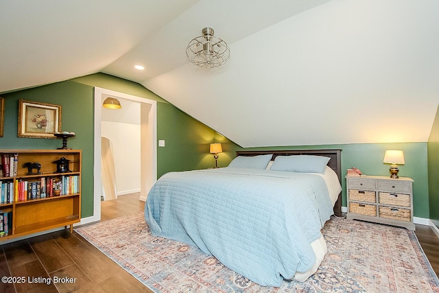 114 S Crestmoor Ave, Louisville, KY 40206 - bedroom featuring wood finished floors and vaulted ceiling