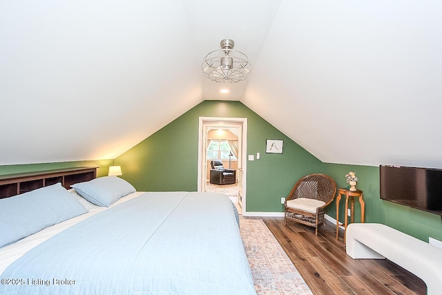 114 S Crestmoor Ave, Louisville, KY 40206 - bedroom featuring wood finished floors and vaulted ceiling