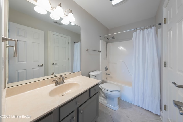 6205 Elizabeth Ct, Prospect, KY 40059 - full bathroom with vanity, tile patterned flooring, and shower / bath combo