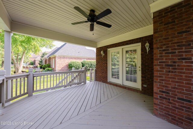6205 Elizabeth Ct, Prospect, KY 40059 - wooden terrace with a ceiling fan