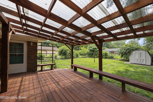 6704 Hollow Tree Rd, Louisville, KY 40228 - wooden terrace featuring a shed and a yard