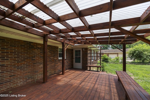 6704 Hollow Tree Rd, Louisville, KY 40228 - wooden deck with a pergola and a lawn