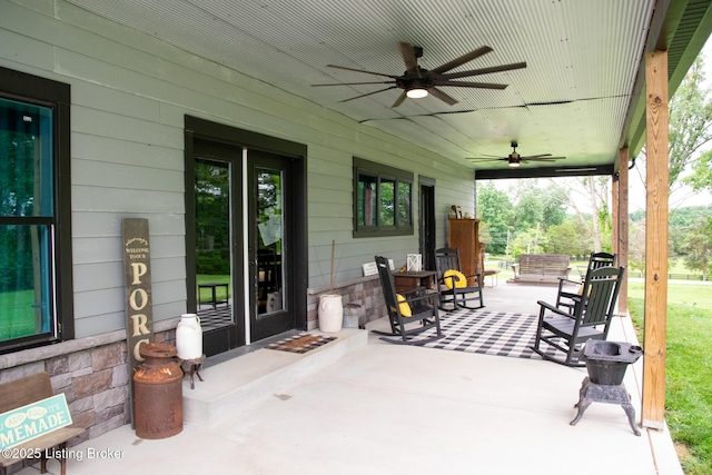 9115 Independence School Rd, Louisville, KY 40228 - view of patio featuring ceiling fan