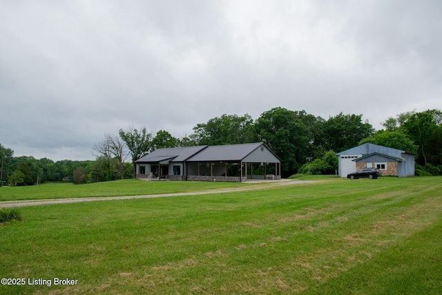9115 Independence School Rd, Louisville, KY 40228 - view of front of home featuring a carport and a front yard