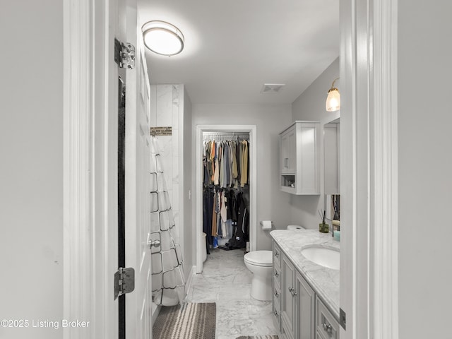 131 Benelli Dr, Bardstown, KY 40004 - full bathroom featuring marble finish flooring, vanity, a walk in closet, and bathtub / shower combination