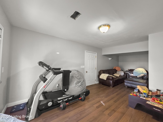 131 Benelli Dr, Bardstown, KY 40004 - workout room featuring wood finished floors and baseboards