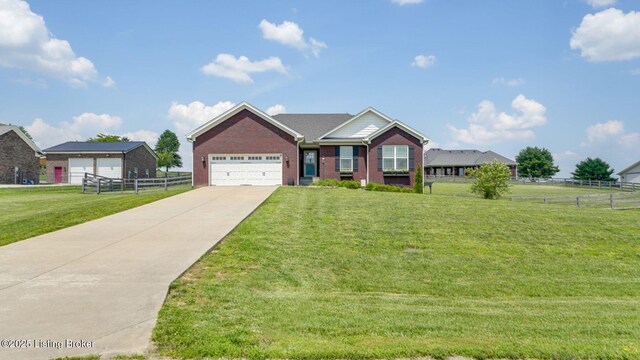 57 Pilots Way, Taylorsville, KY 40071 - ranch-style home featuring a garage, driveway, and brick siding