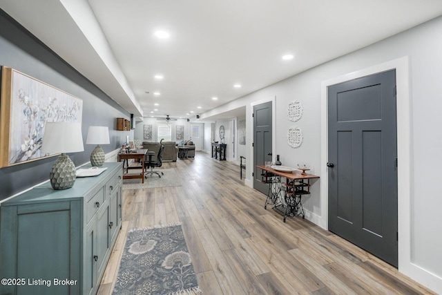 57 Pilots Way, Taylorsville, KY 40071 - entrance foyer featuring light wood finished floors, recessed lighting, and a ceiling fan