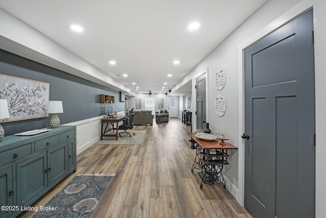 57 Pilots Way, Taylorsville, KY 40071 - corridor with recessed lighting and wood finished floors