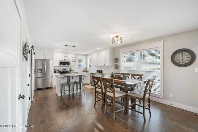57 Pilots Way, Taylorsville, KY 40071 - dining room featuring dark wood-style floors and recessed lighting