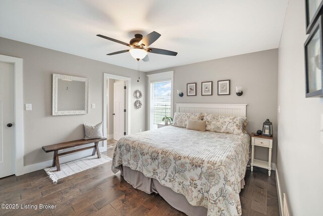 57 Pilots Way, Taylorsville, KY 40071 - bedroom with dark wood finished floors and a ceiling fan