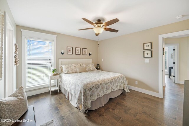 57 Pilots Way, Taylorsville, KY 40071 - bedroom featuring dark wood-type flooring and ceiling fan