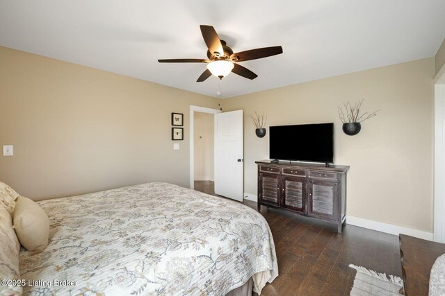 57 Pilots Way, Taylorsville, KY 40071 - bedroom featuring dark wood-style floors and a ceiling fan