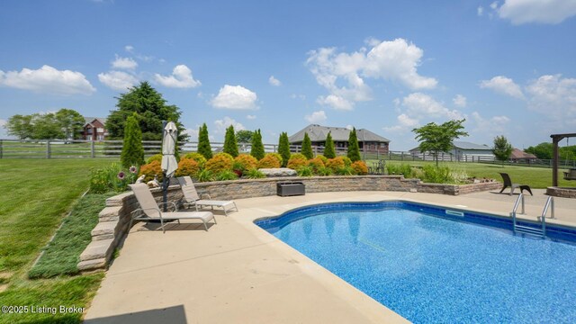 57 Pilots Way, Taylorsville, KY 40071 - view of swimming pool with a fenced backyard and a patio area