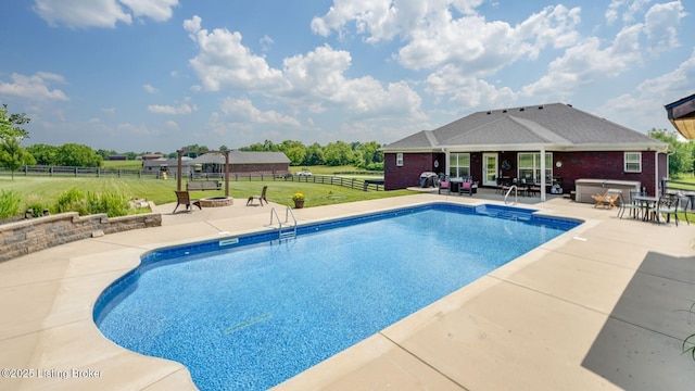 57 Pilots Way, Taylorsville, KY 40071 - swimming pool with a fire pit and a patio