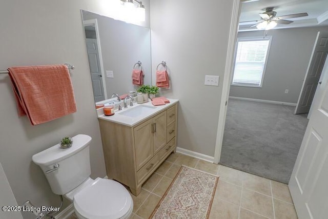 9003 Falcon Crest Ct Unit 104, Louisville, KY 40219 - bathroom with vanity, ceiling fan, and tile patterned floors