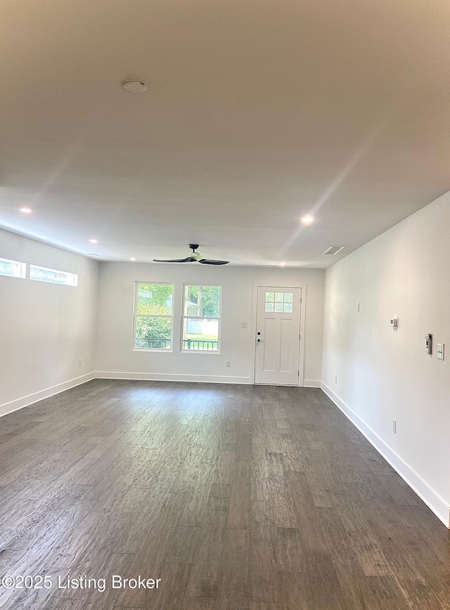 1711 Washington Blvd, Lyndon, KY 40242 - unfurnished room with dark wood-style floors, ceiling fan, and recessed lighting