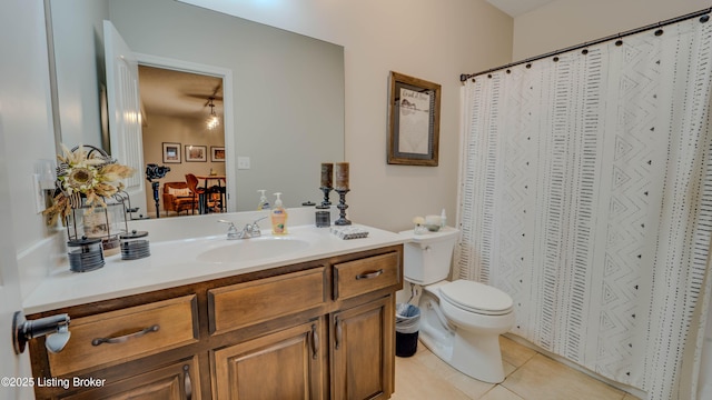 116 N Howard St, Bardstown, KY 40004 - bathroom featuring vanity, tile patterned floors, and a shower with curtain