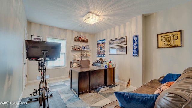 116 N Howard St, Bardstown, KY 40004 - office featuring a chandelier and baseboards