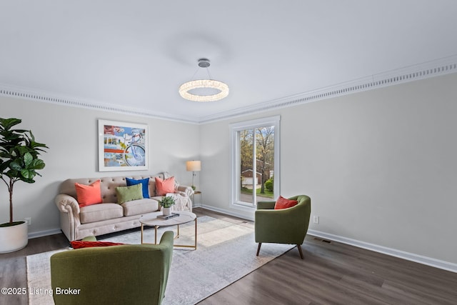 5515 Hempstead Rd, Louisville, KY 40207 - living room featuring wood finished floors and crown molding