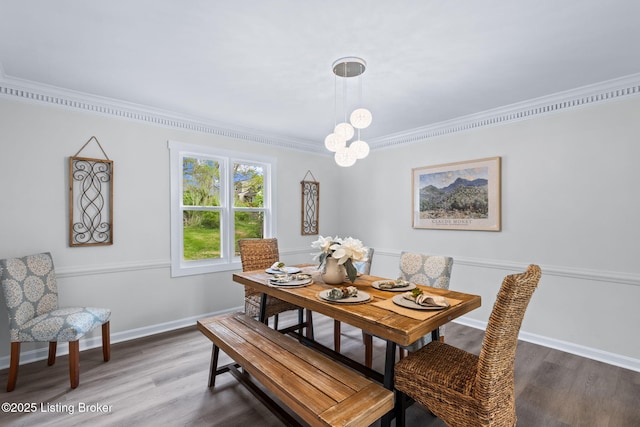5515 Hempstead Rd, Louisville, KY 40207 - dining room with wood finished floors and ornamental molding