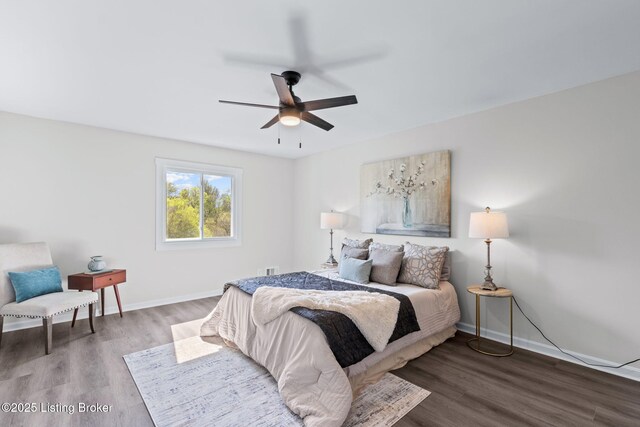 5515 Hempstead Rd, Louisville, KY 40207 - bedroom with wood finished floors and a ceiling fan