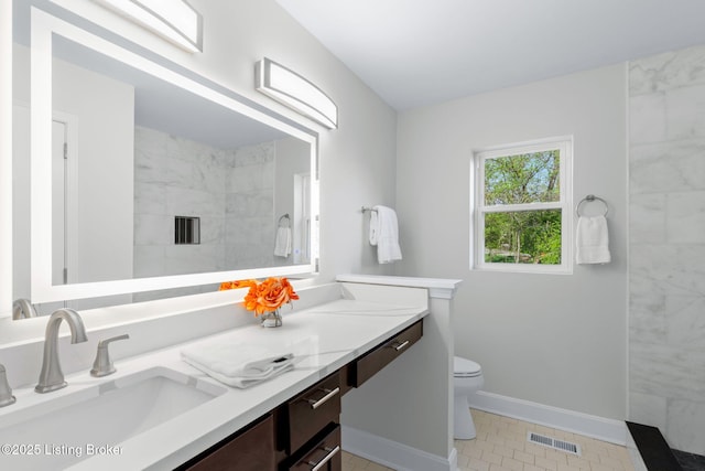 5515 Hempstead Rd, Louisville, KY 40207 - bathroom with vanity, tile patterned flooring, and a tile shower