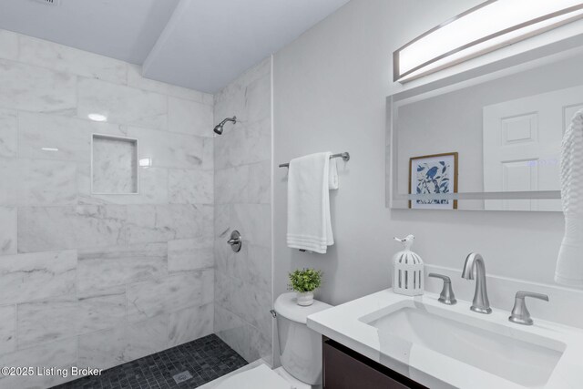 5515 Hempstead Rd, Louisville, KY 40207 - bathroom with vanity and a tile shower