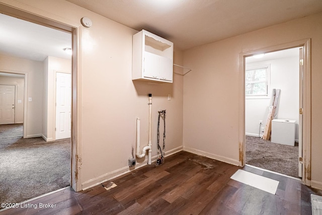 2113 Willow St, New Albany, IN 47150 - washroom with dark wood-style flooring and baseboards