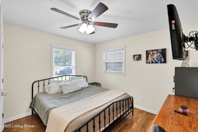 3408 Acacia Ave, Shepherdsville, KY 40165 - bedroom featuring wood finished floors, multiple windows, and ceiling fan