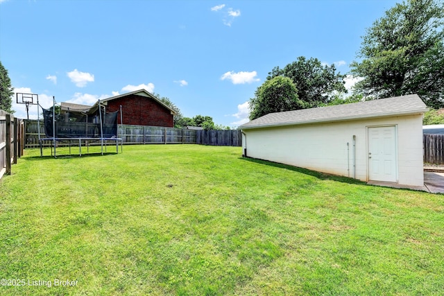 3408 Acacia Ave, Shepherdsville, KY 40165 - fenced backyard with a trampoline