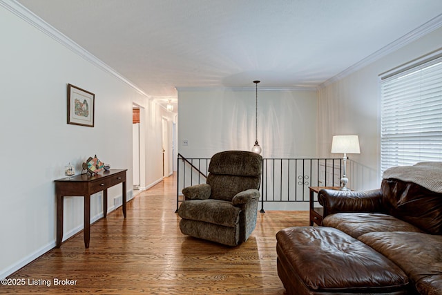 7401 Switch Bark Rd, Louisville, KY 40228 - living room featuring crown molding and wood finished floors