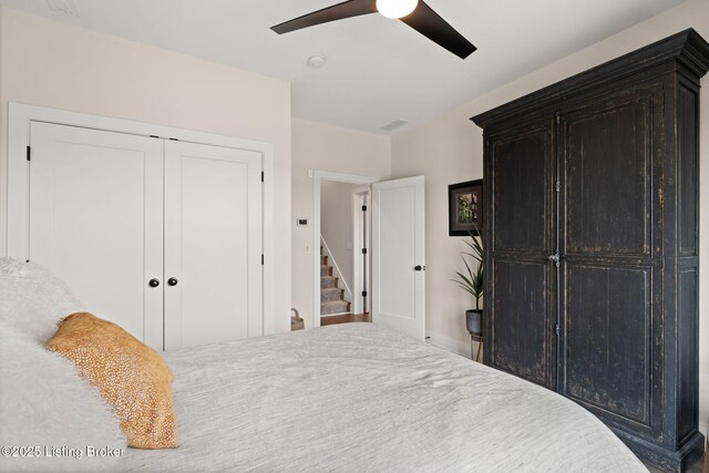104 Howard Ln, Jeffersonville, IN 47130 - bedroom with a closet and ceiling fan