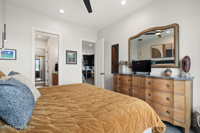104 Howard Ln, Jeffersonville, IN 47130 - bedroom with recessed lighting and connected bathroom